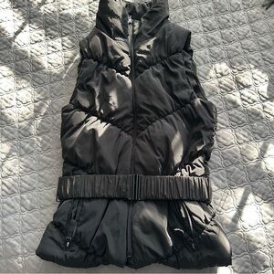 Zara Women’s Black Puffer Vest with Belt